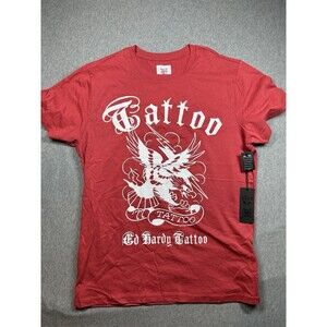 Ed Hardy '77 Tattoo Eagle Lightning Red Graphic Men’s Size Medium T-Shirt NWT‎